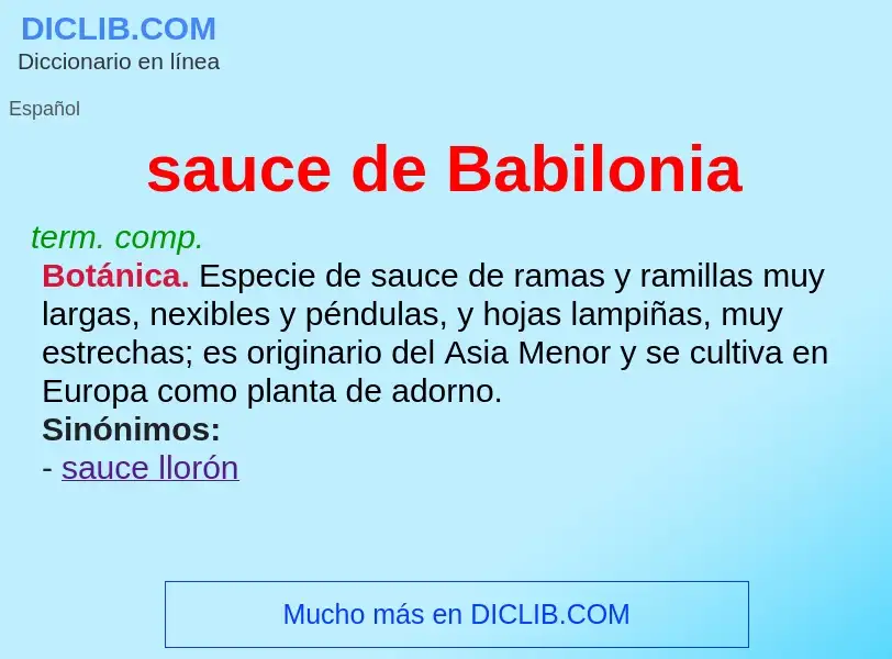 Qu'est-ce que sauce de Babilonia - définition