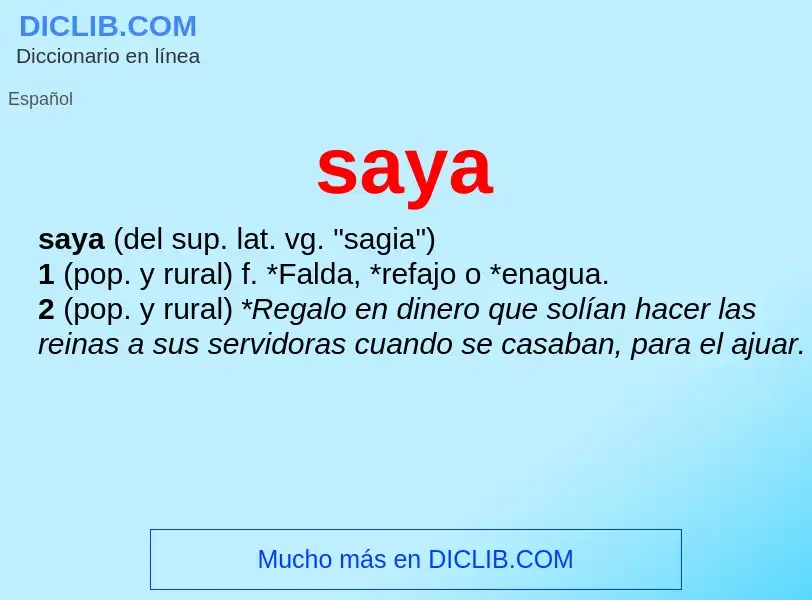 What is saya - definition