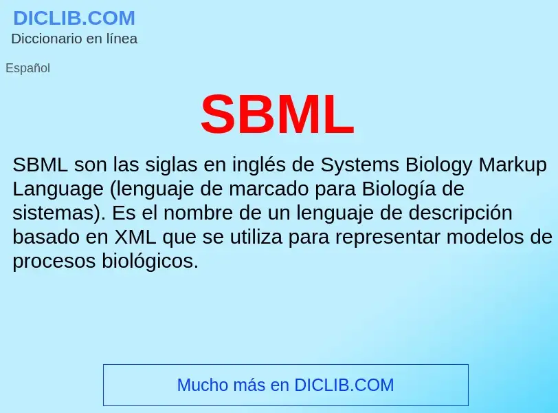 What is SBML - meaning and definition