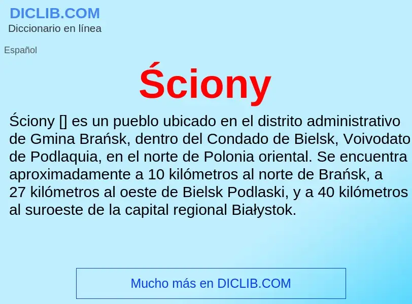 What is Ściony - meaning and definition