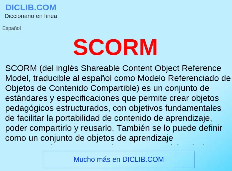 What is SCORM - meaning and definition