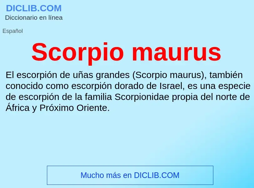 Что такое Scorpio maurus - определение