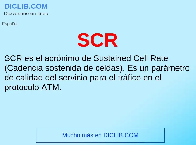 What is SCR - meaning and definition