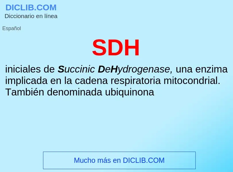 ¿Qué es SDH? - significado y definición