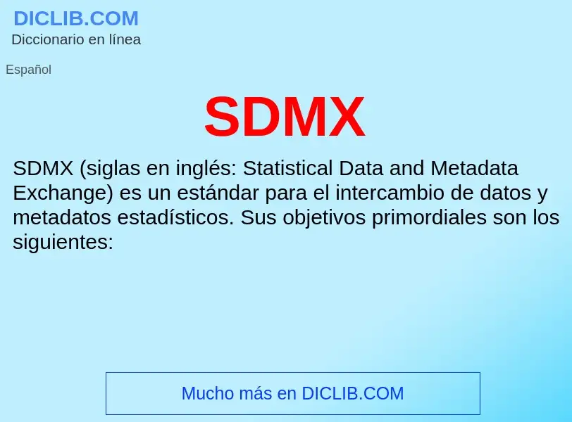 What is SDMX - meaning and definition