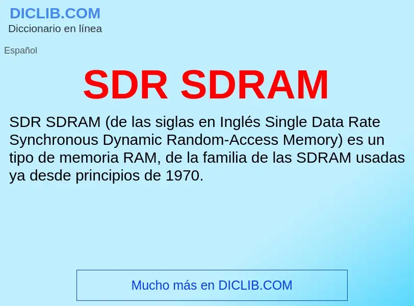 What is SDR SDRAM - meaning and definition