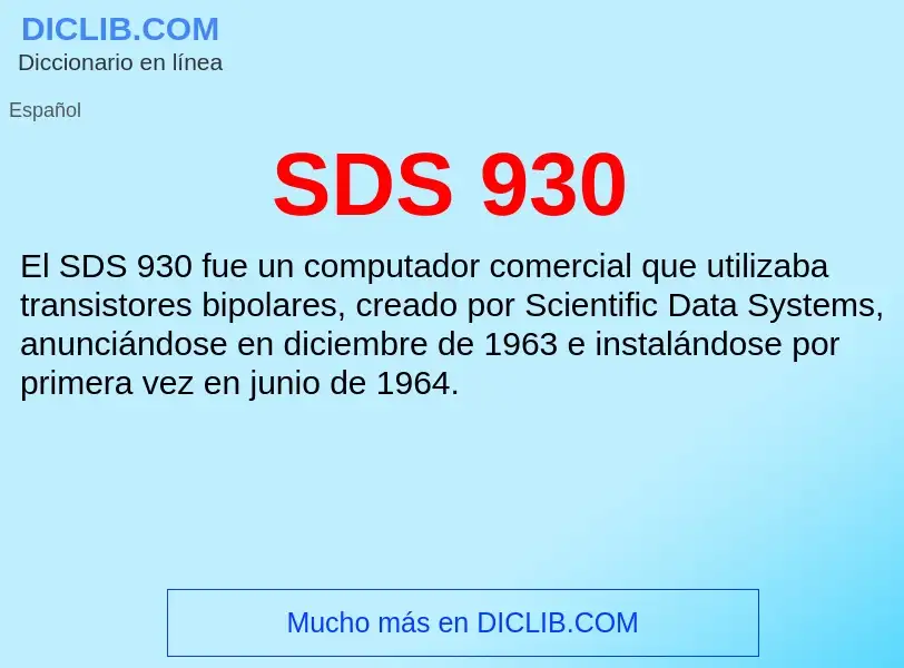 What is SDS 930 - meaning and definition