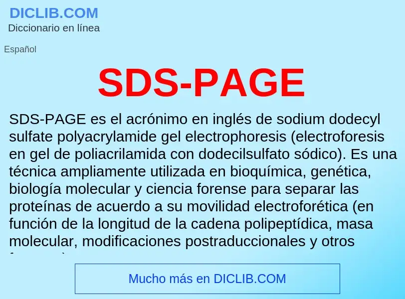 What is SDS-PAGE - meaning and definition