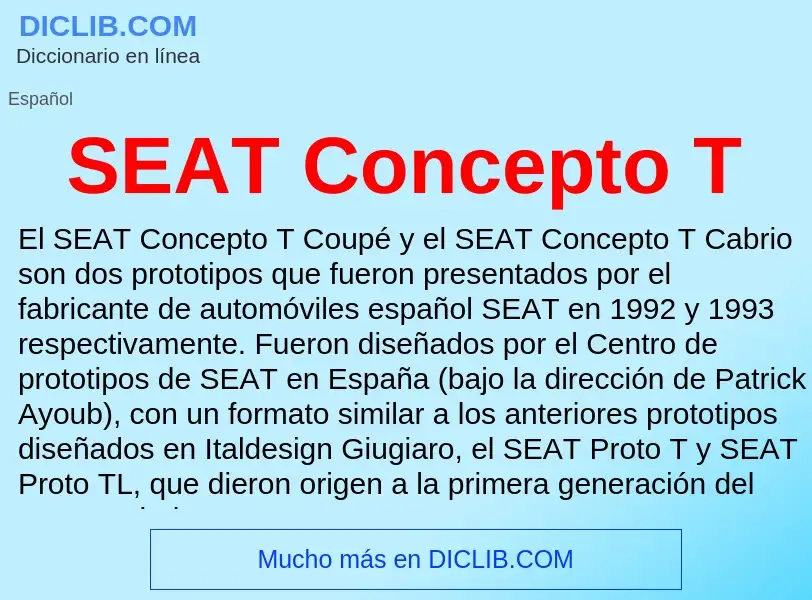 Что такое SEAT Concepto T - определение