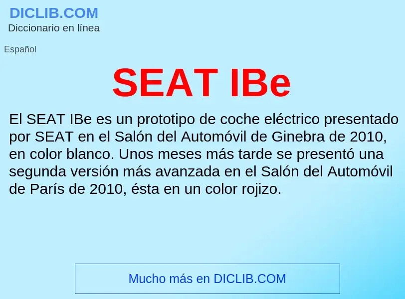 Τι είναι SEAT IBe - ορισμός