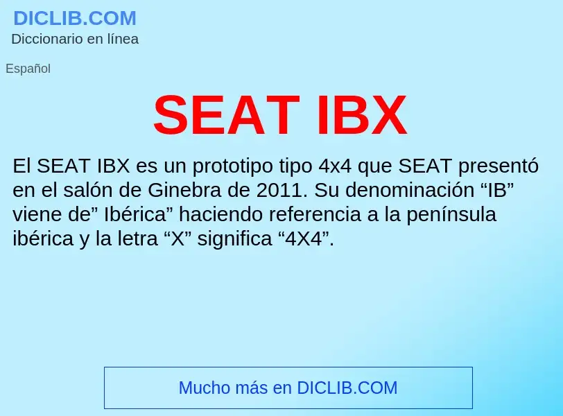 Τι είναι SEAT IBX - ορισμός