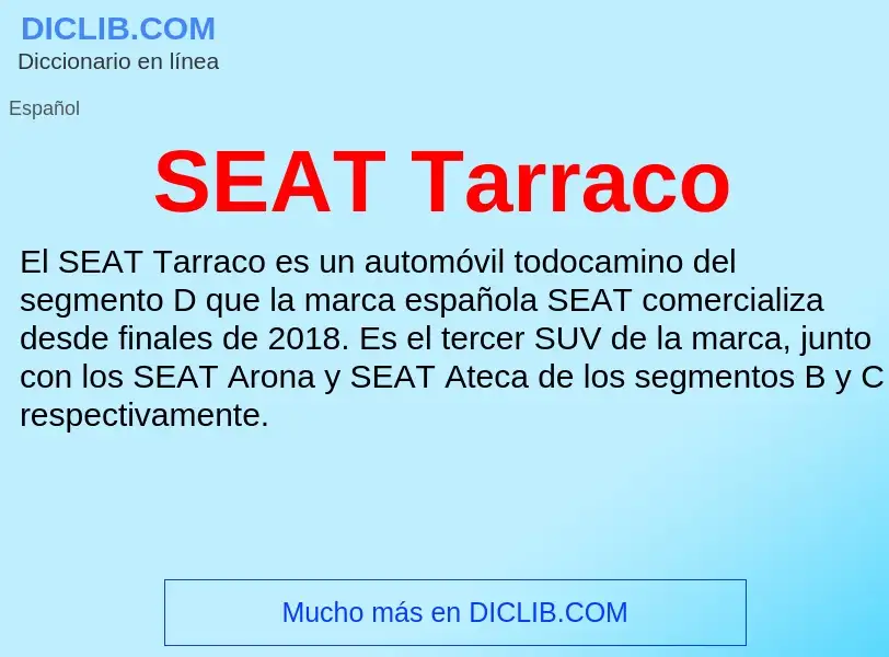 Что такое SEAT Tarraco - определение