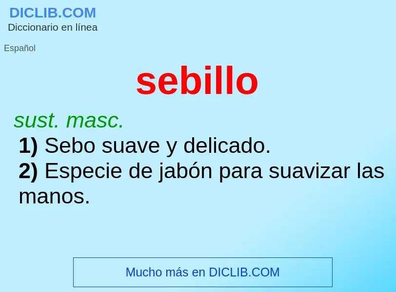 Wat is sebillo - definition