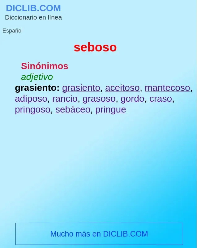 What is seboso - definition
