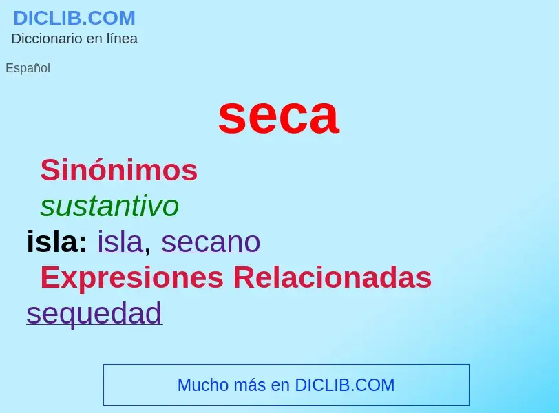 ¿Qué es seca? - significado y definición