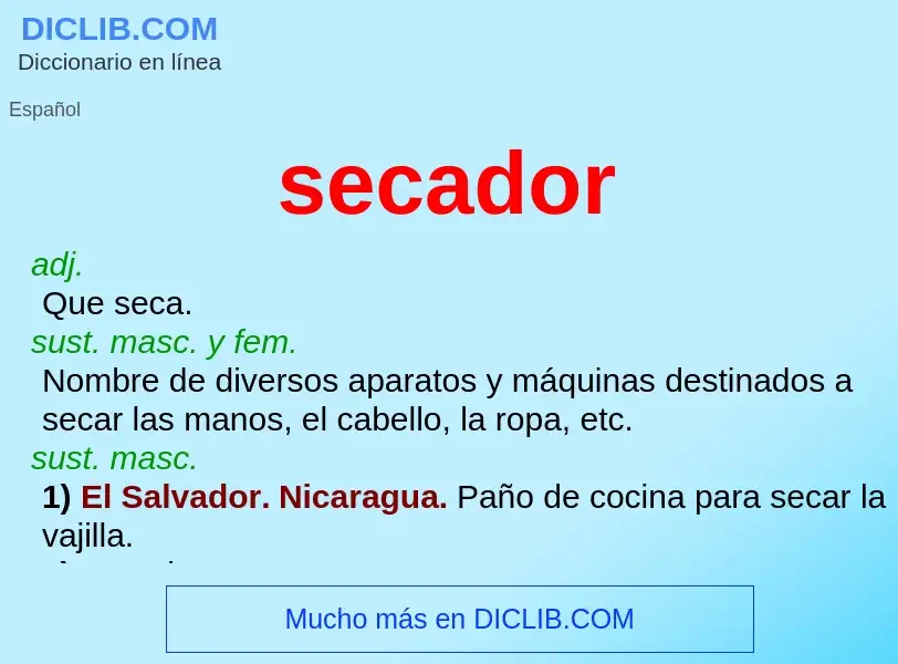 Wat is secador - definition