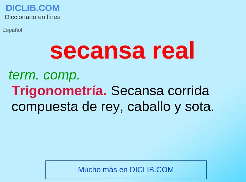 O que é secansa real - definição, significado, conceito