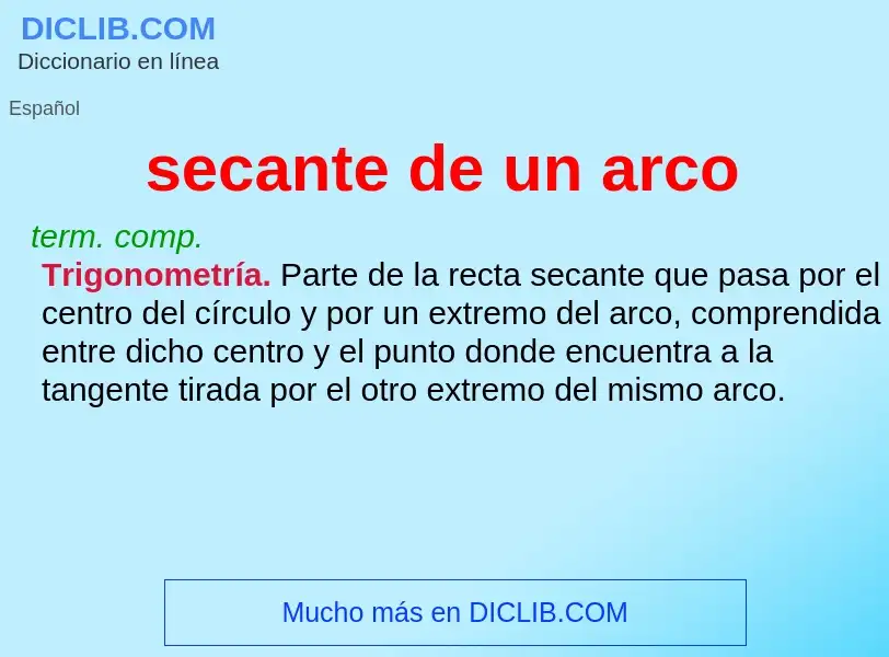 O que é secante de un arco - definição, significado, conceito