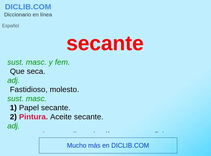 O que é secante - definição, significado, conceito