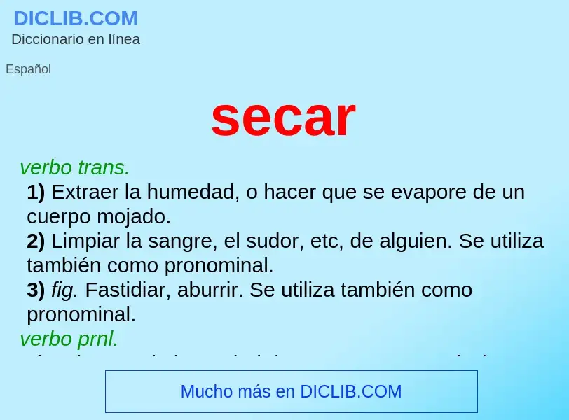 O que é secar - definição, significado, conceito