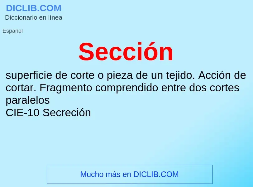 O que é Sección - definição, significado, conceito