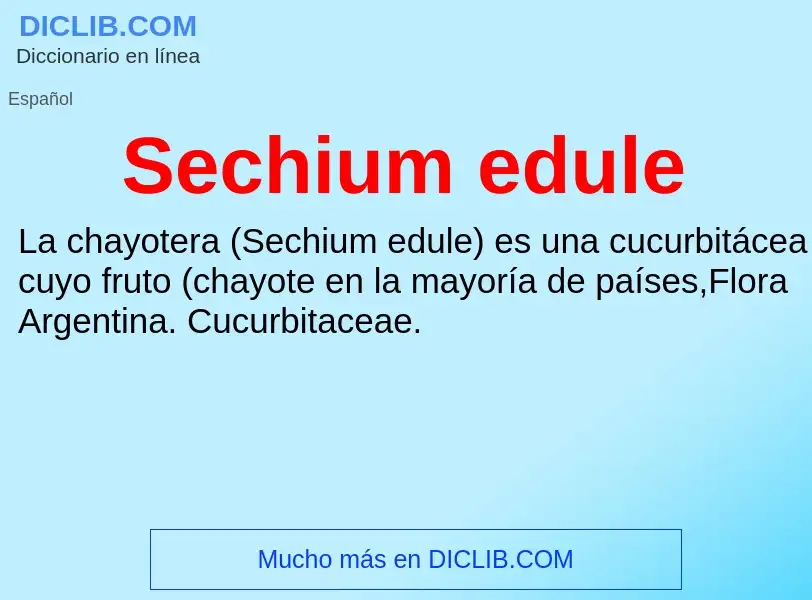 What is Sechium edule - meaning and definition