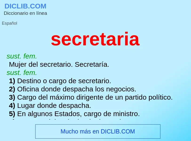 What is secretaria - meaning and definition