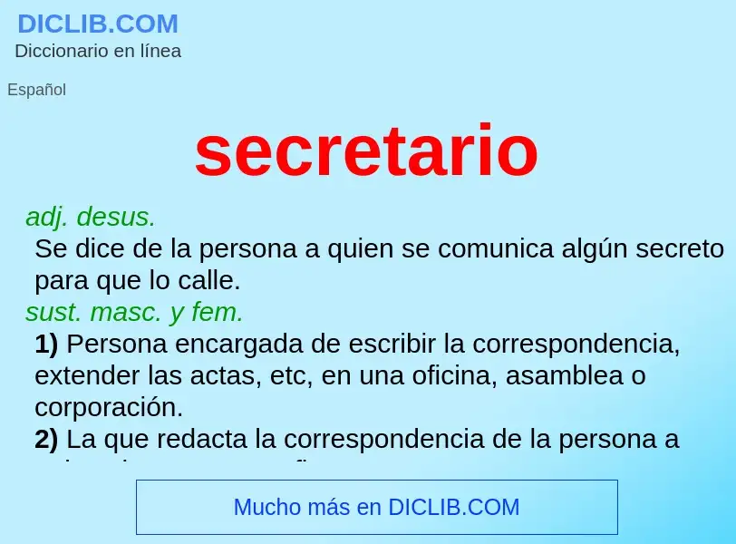 What is secretario - definition