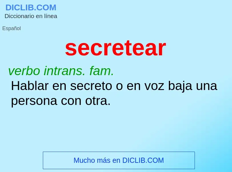 What is secretear - definition