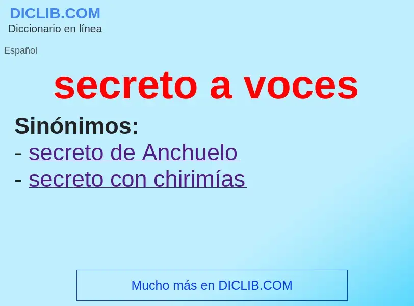 O que é secreto a voces - definição, significado, conceito