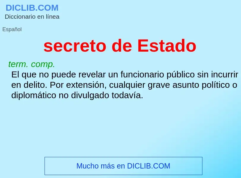 Wat is secreto de Estado - definition