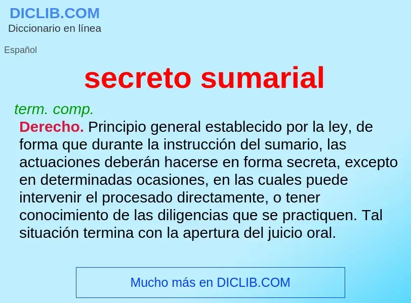 What is secreto sumarial - meaning and definition