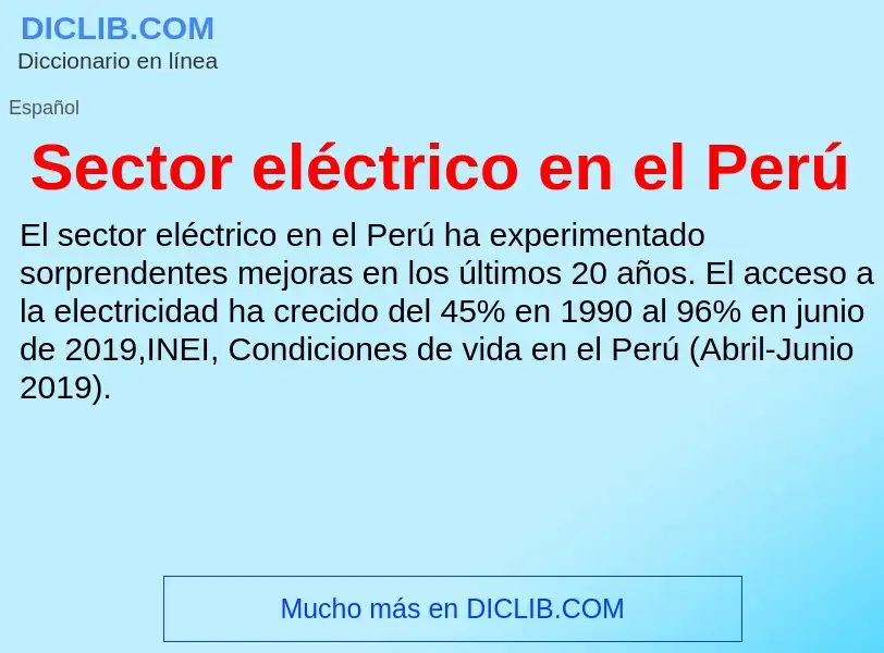 Что такое Sector eléctrico en el Perú - определение