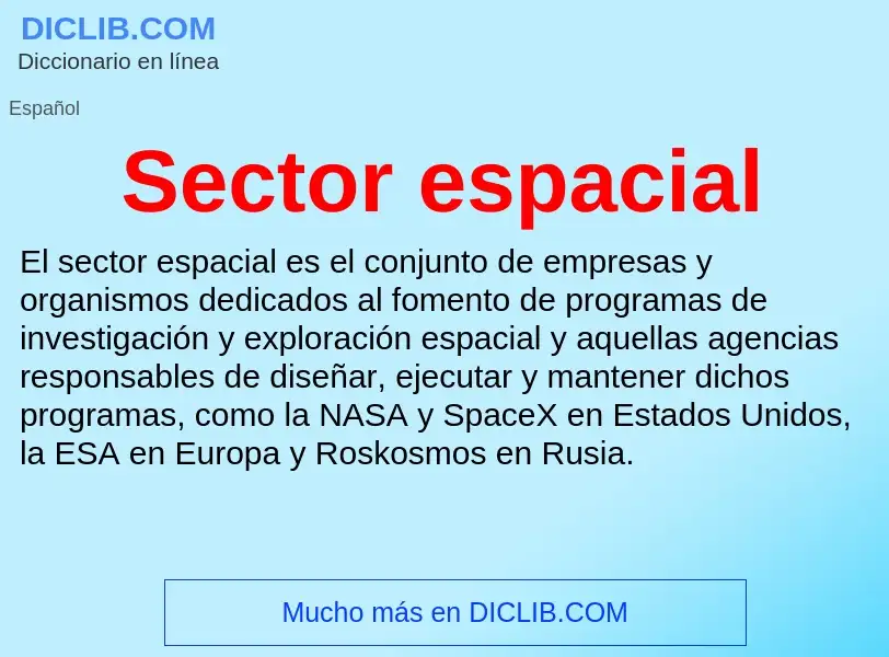 What is Sector espacial - meaning and definition