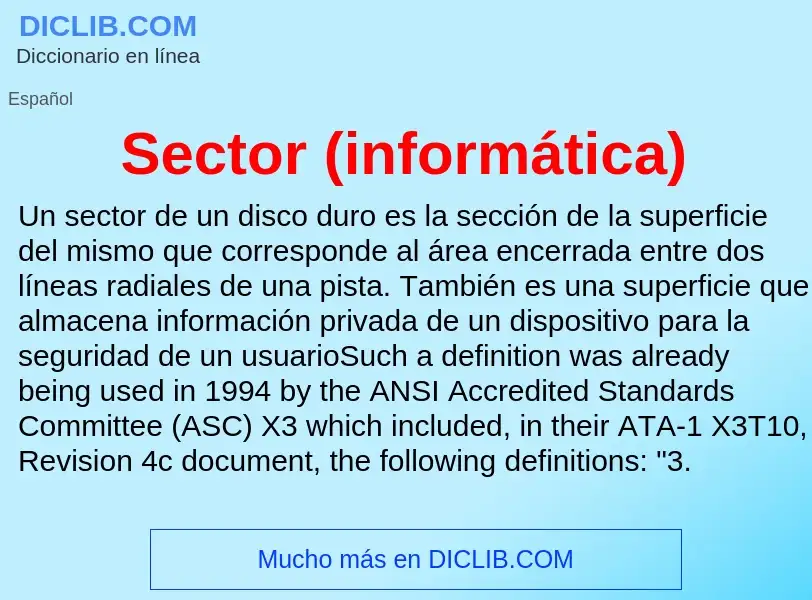 Wat is Sector (informática) - definition