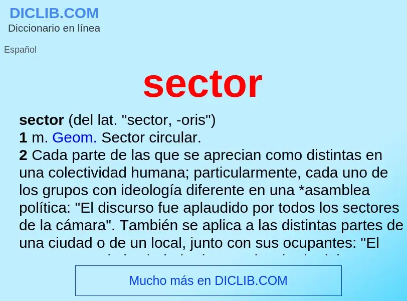 Che cos'è sector - definizione