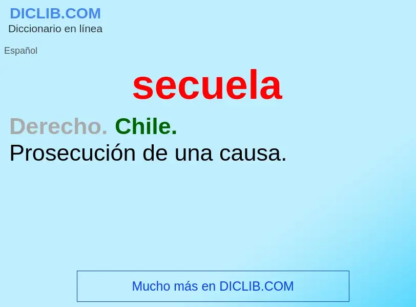 What is secuela - definition