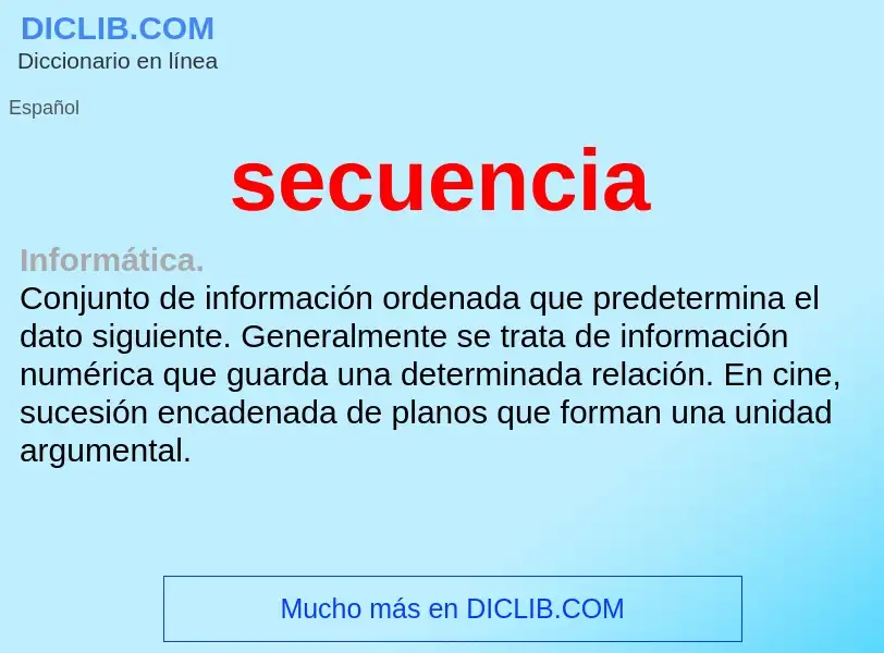 ¿Qué es secuencia? - significado y definición