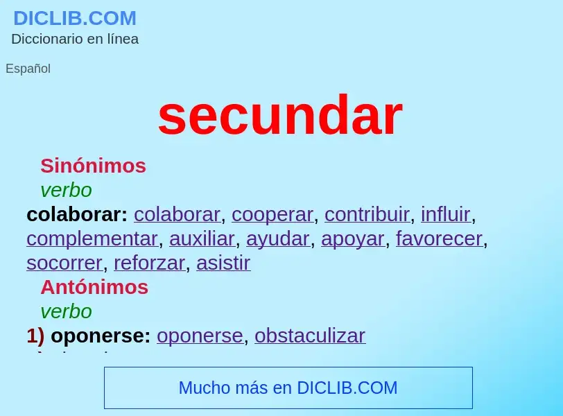 What is secundar - definition