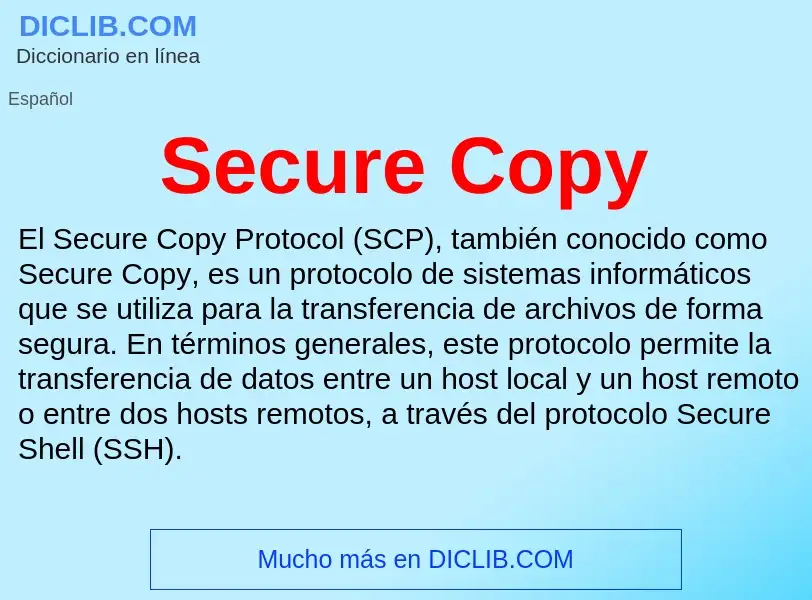 Что такое Secure Copy - определение