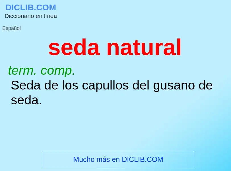 ¿Qué es seda natural? - significado y definición