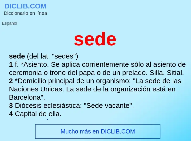 What is sede - meaning and definition