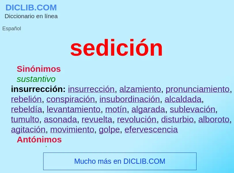 Was ist sedición - Definition