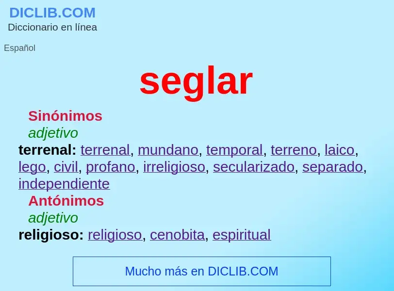 What is seglar - meaning and definition