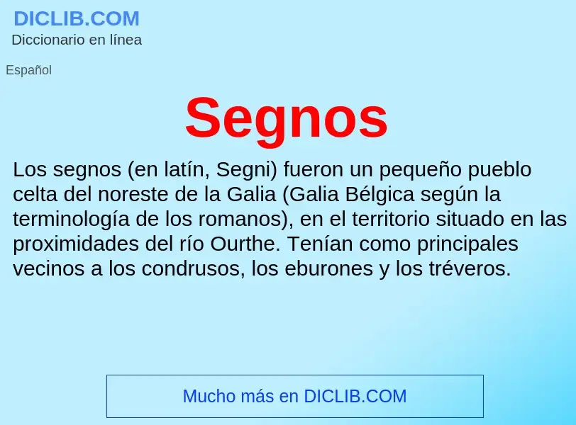 ¿Qué es Segnos? - significado y definición