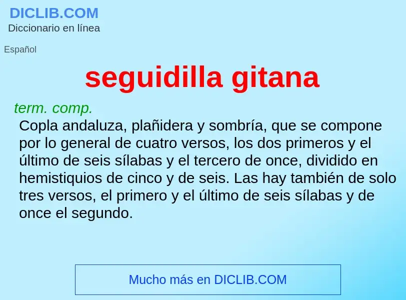 What is seguidilla gitana - definition