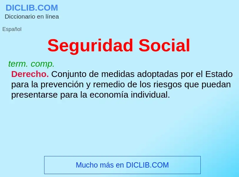 Was ist Seguridad Social - Definition