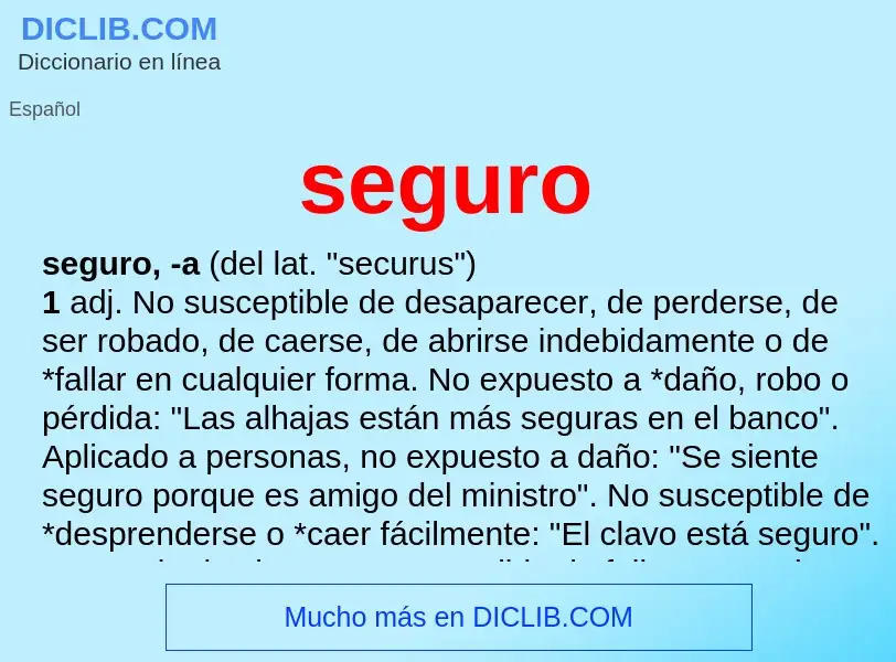 What is seguro - definition