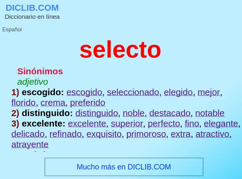 Wat is selecto - definition