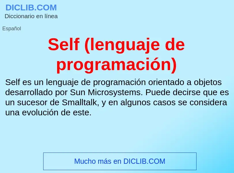 Что такое Self (lenguaje de programación) - определение